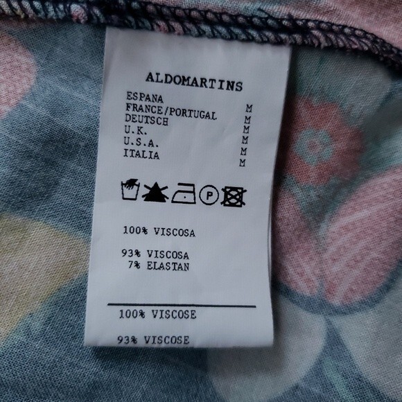 Aldomartins Midi Dress Womens M Millefluer Striped Floral Preppy Maximalist Navy - Picture 9 of 9